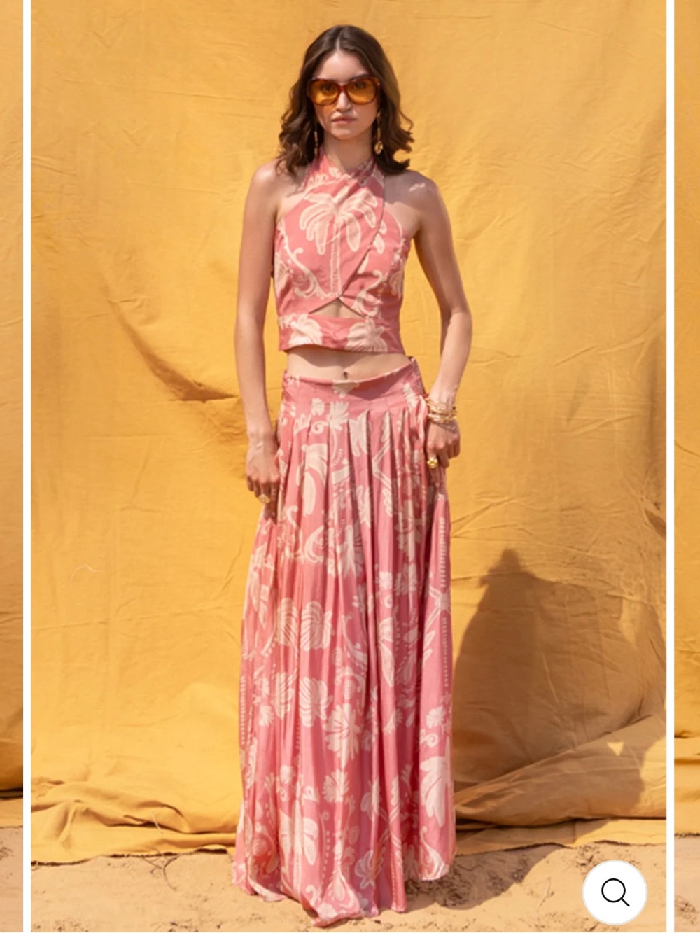 Jasmine Printed Pink Maxi Skirt